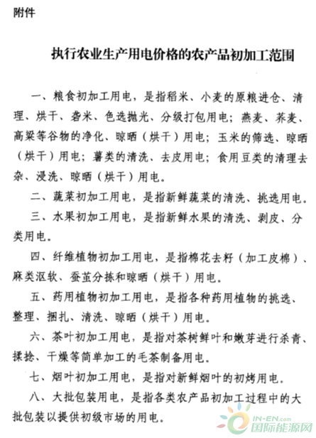 绍兴:农产品初加工用电价格有关事项